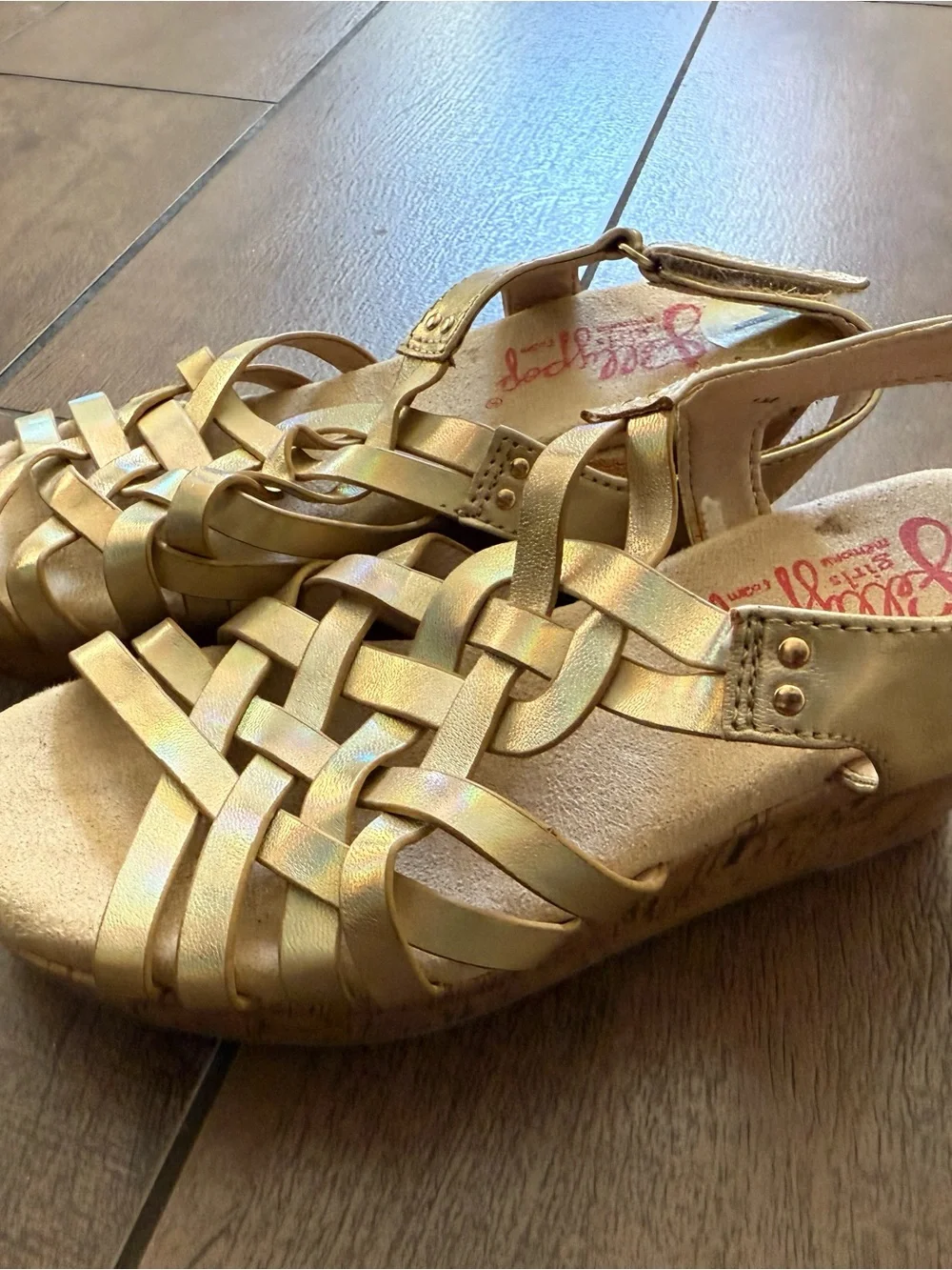 Jellypop Girls Gold Woven Sandals for Girls Size 1